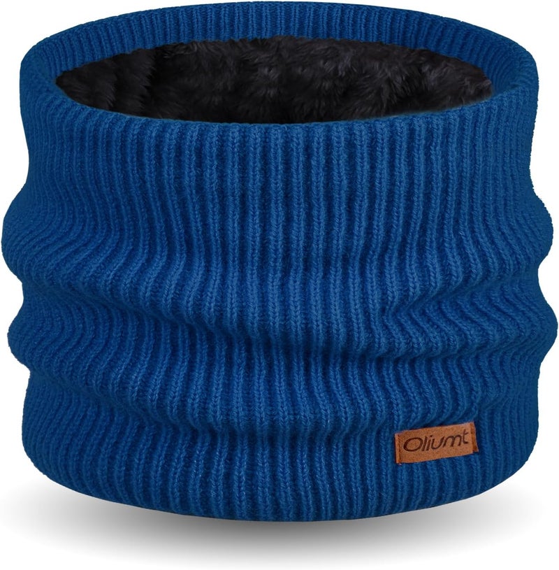 Oliumt Kids Neck Warmer Winter Neck Gaiters Knitted Infinity Scarf for Boys Girls Fleece Lined Ski Mask for Cold Weather - Image 1